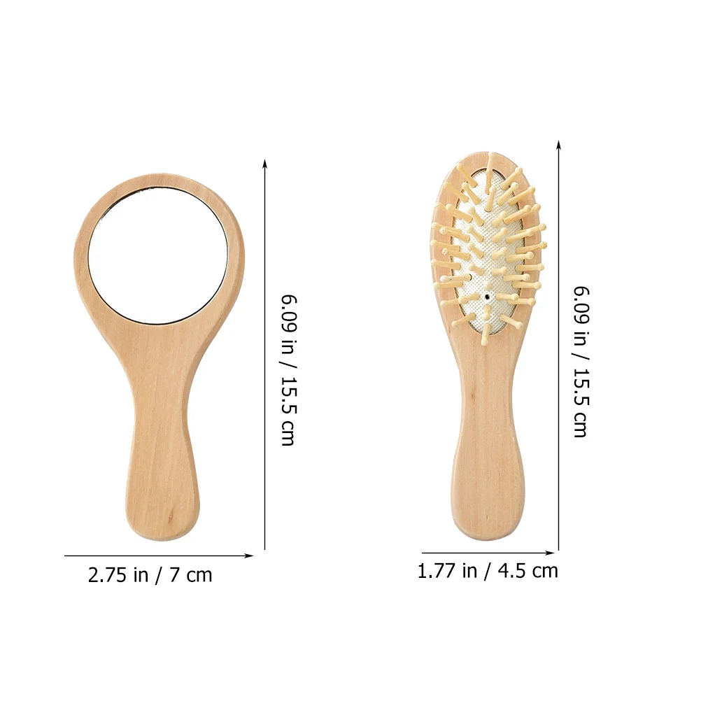 

2 комплекта компактных зеркальных расчесок, портативный набор ручных кистей для макияжа, идеальный подарок для женщин, друзей, набор зеркальных расчесок