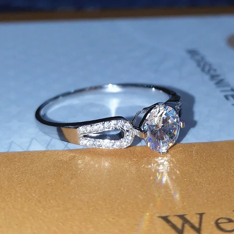 SACE GEMS GRA Gecertificeerde 1ct D Kleur Moissanite Ring voor Vrouwen 925 Sterling Zilveren Ring Bruiloft Verlovingsfeest Fijne Sieraden