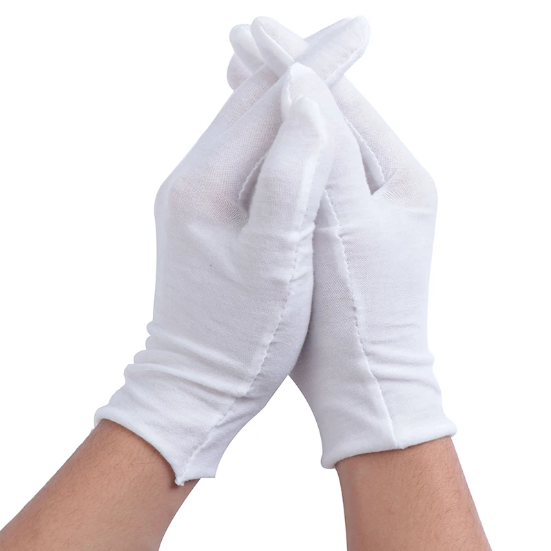 White Gloves Pure Cotton Homework Stationery Etiquette Labor Protection Cotton Gloves Sweat Cloth White Cotton Gloves