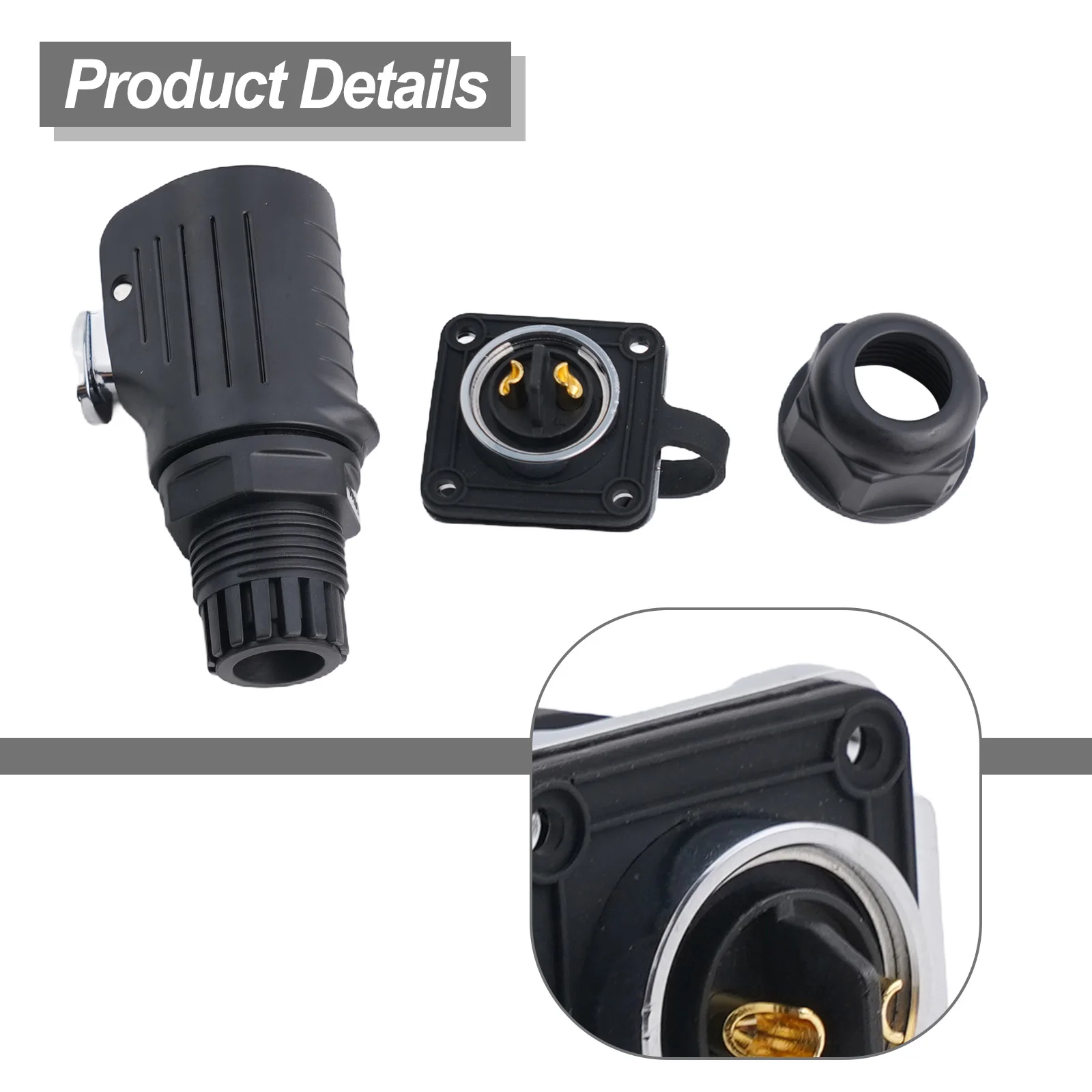 35.7x38mm Industrial Waterproof Connector PBT Plastic Copper Alloy Male Female Socket for versatile Applications