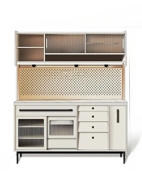 

Кремовый стиль, краска из цельного дерева, белая французская ретро-интегрированная настенная каменная тарелка, шкафчик для чайного шкафа