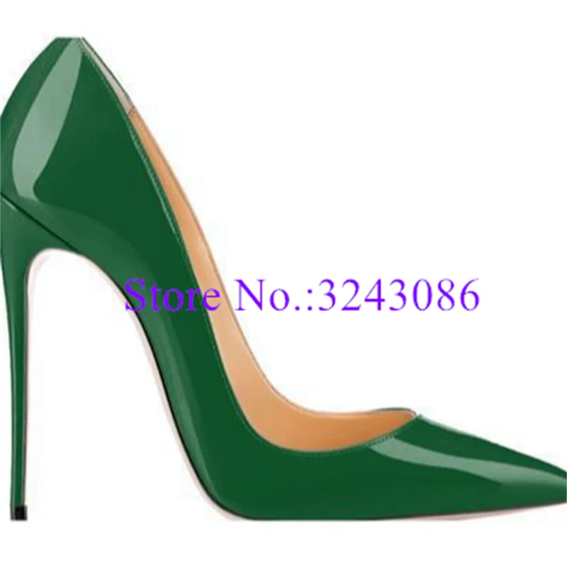 Sexy Green Color Thin Heel Woman Pumps Fashion Pointed Toe 8/10/12cm Heel Lady Dress Shoes New Party Banquet Shoes