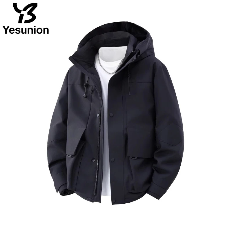YESUNION للجنسين سميكة بطة أسفل سترة معطف الشتاء الدافئ يندبروف مقاوم للماء معطف فضفاض غير رسمي موضة الطقس البارد القماش