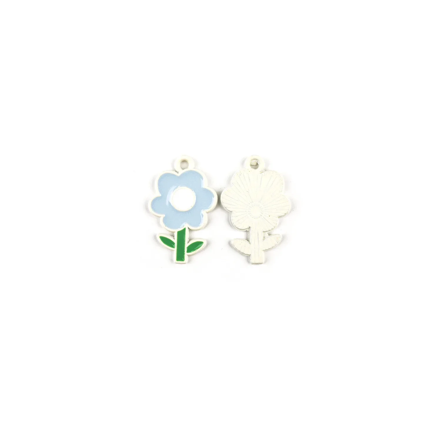 10pcs Flowers with Leaves Enamel 14*23mm Charms Pendants for DIY Necklace Bracelet Jewelry Making