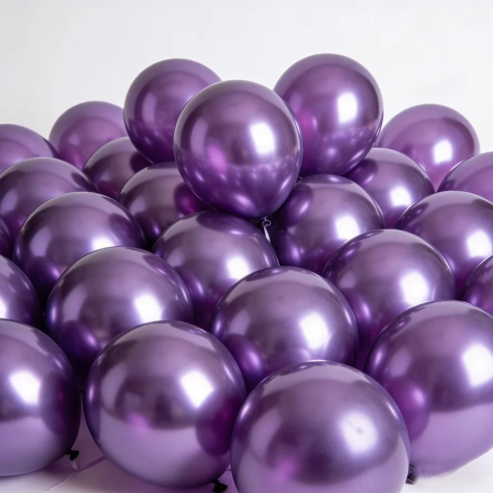 50 Stück 5–12 Zoll Chrom-Metallic-Luftballons, alles Gute zum Geburtstag, Valentinstag, Neujahr, Jahrestag, Hochzeit, Geburtstag, Party-Dekorationen
