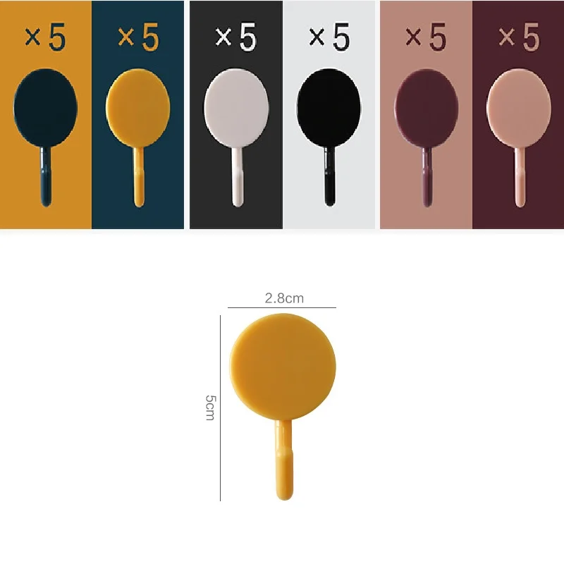 10pcs Plastic Creative Hooks Wall-mounted Nordic Color Hanger Kitchen Bathroom and Home Decoration Storage Hooks