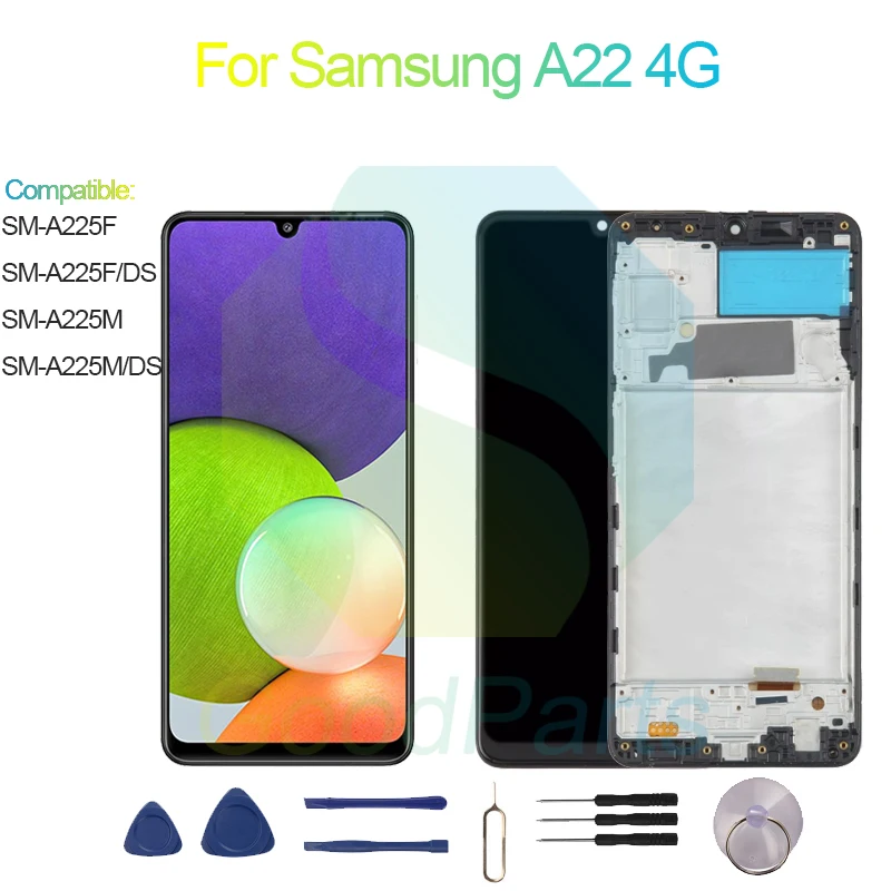 

Для Samsung A22 4G замена экрана 1600*720 SM-A225F/M/DS A22 4G ЖК сенсорный дигитайзер