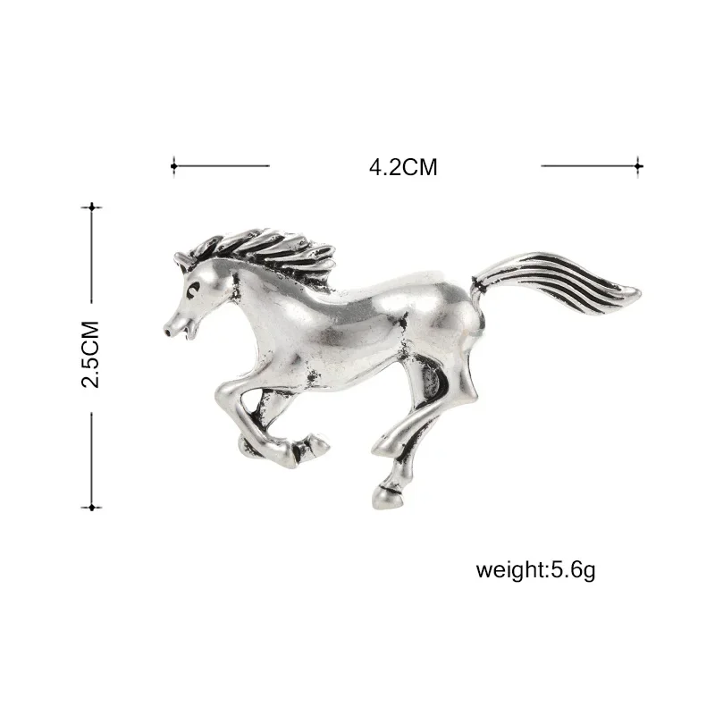 Blucome Trendy Vintage Horse Brooch Pins Jewelry Women's Children Clothing Backpack Scarf Suit Animal Constellation Badge Gifts