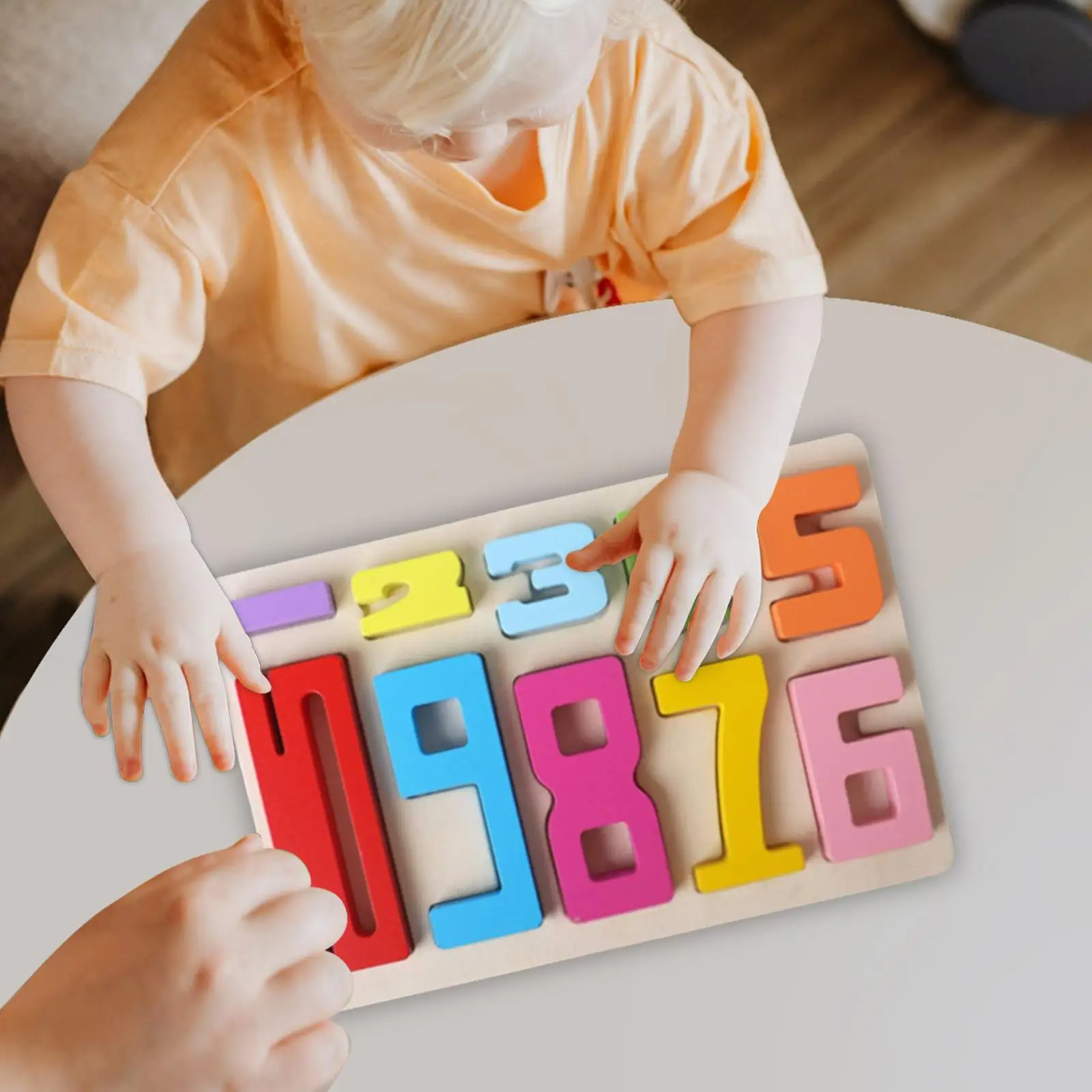 

Children Wooden Number Puzzle Wooden Pegged Puzzles Montessori Toy for Kids