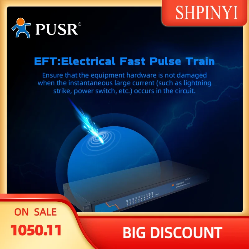 

USR-N668 RS232 RS485 Преобразователь последовательного в Ethernet RS422 Промышленное 8-портовое последовательное сервисное устройство в Ethernet
