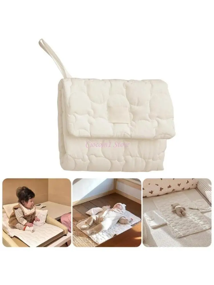 Y1UB 경량 여행 친화적인 아기 기저귀 교환기 매트 신생아 및 야외 활동을 위한 부드러운 통기성 면 기저귀 패드