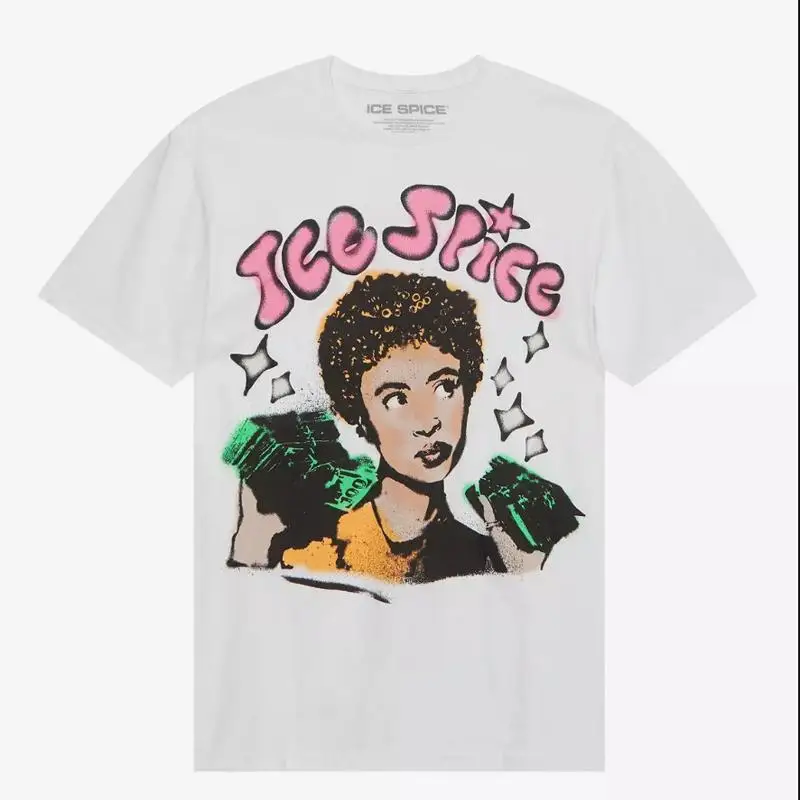 Ice Spice Graphic T-Shirt White Men’s Large | Hot Topic Style Airbrush Tee NWT