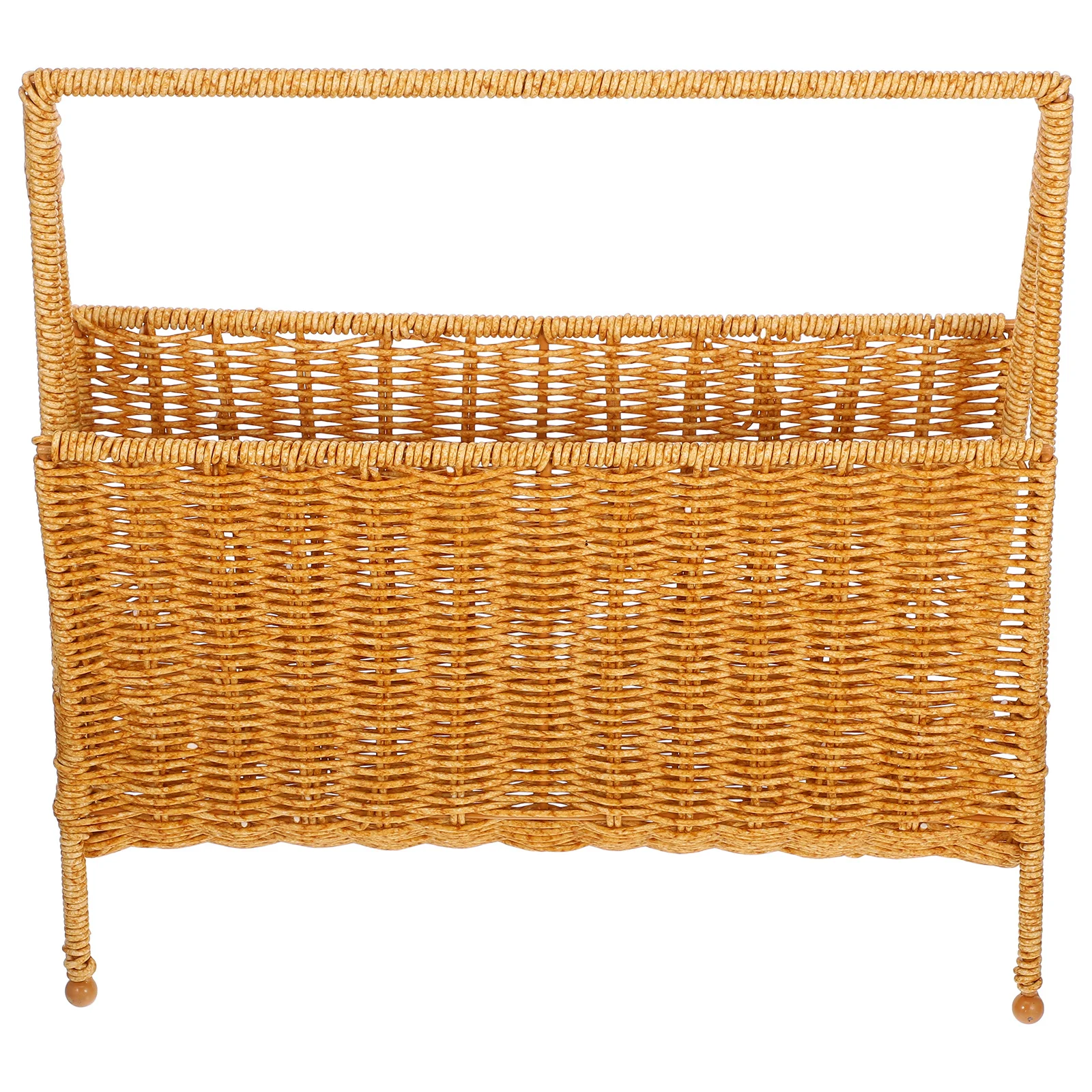 

1pcs Woven Storage Basket Large Capacity Book Organizer Magazine Holder For Home Bathroom Snack Sundries Basket Home Storage