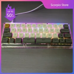 RS40 40% Mechanical Keyboard Transparent Stack Acrylic Case Hot Swappable Mini DIY Kit Vial Programmble RGB Hot Plug PCB Key