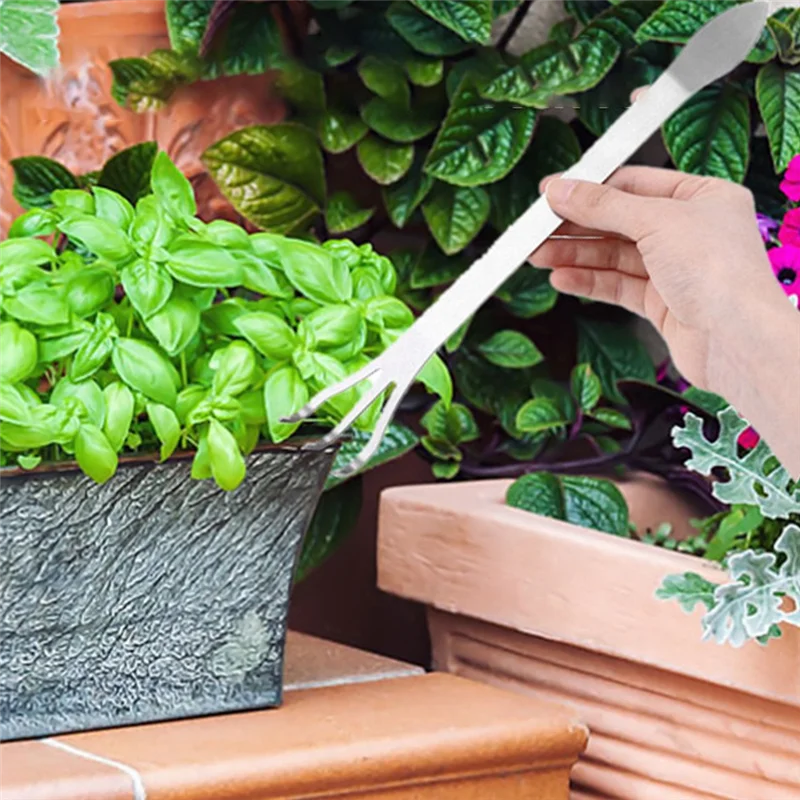 AT29-2PCS Stainless Steel Rake Root Rakes With Ergonomic Handles Are Suitable For Outdoor Use