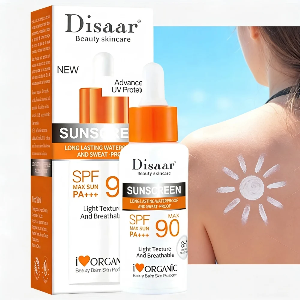 Protetor Solar Corporal Clareador de Pele, Creme de Proteção Anti-Envelhecimento, Controle de Oleosidade, Hidratante com SPF 90++, Base Facial