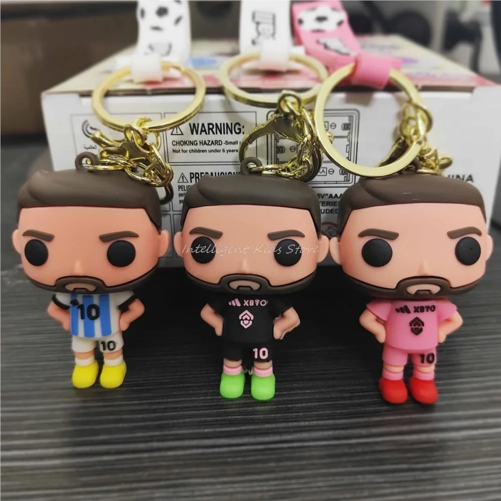 PVC 3D Messi Keychain Cross border Creative Cartoon Character Pendant Bag Car Keychain Accessories Gift Wholesale