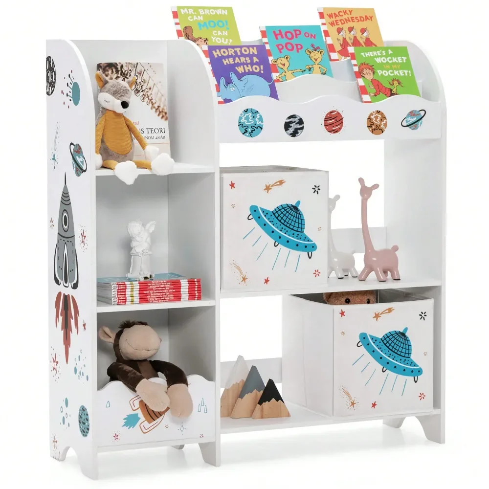 

Kids' Storage And Shelving Toy StorageKids Toy And Book Organizer Children Wooden Storage Cabinet W Storage Bins