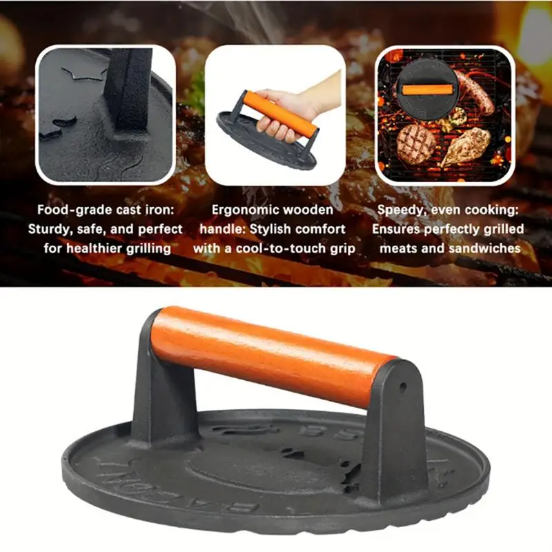 Smash Meat Press Non Stick Burger Smasher Manual Press  Hamburger Smasher for Barbecue Grilling Burger Bacon home Kitchen Gadget