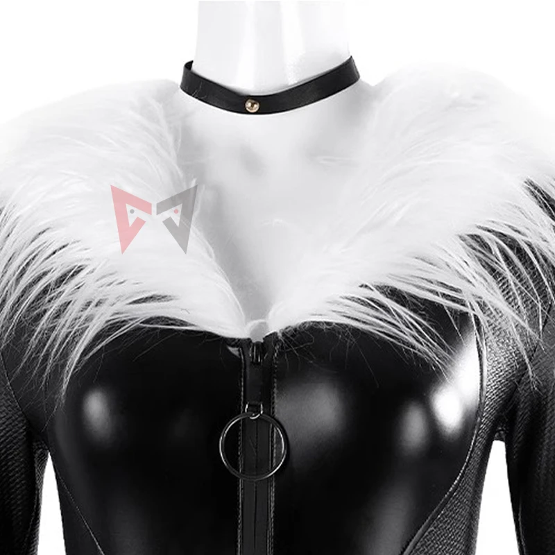 Nuovo gatto nero Felicia Hardy Cosplay Fortnit Costume Maschera Tuta Marsupio in pelle Accessori Uniforme su misura