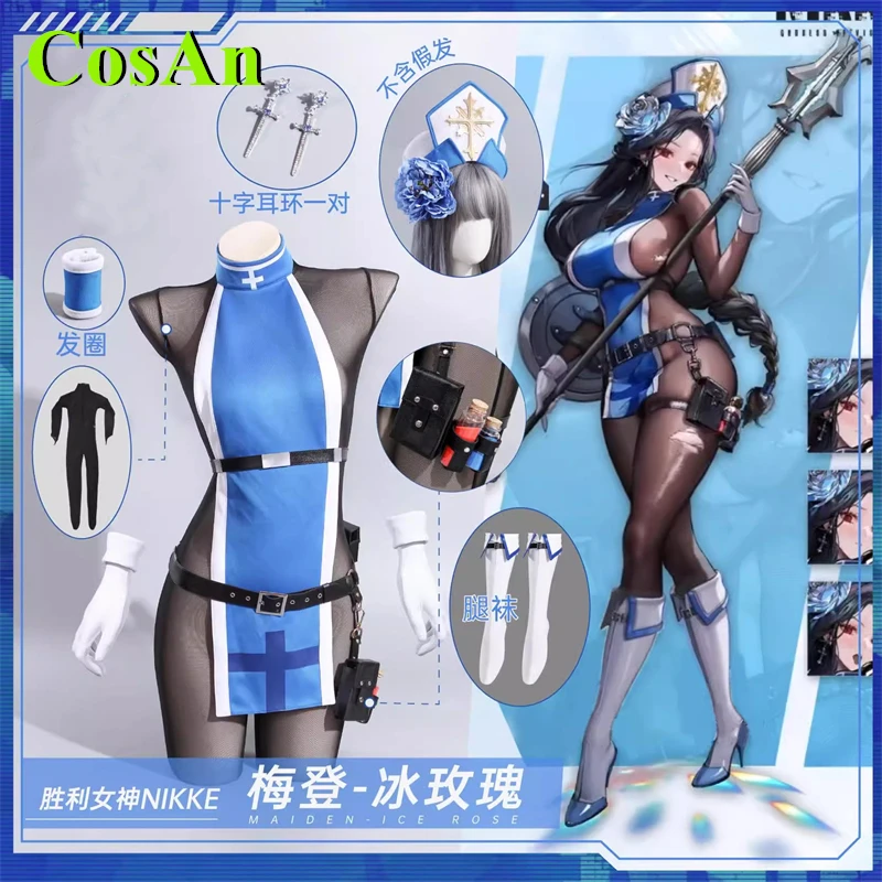 

CosAn Game NIKKE Maydon Ice Rose Косплей Костюм Enchanter Комбинезон Униформа Женская одежда для ролевых игр и вечеринок