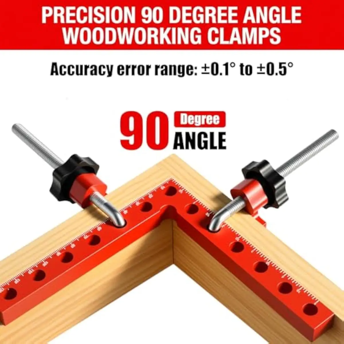 8-piece aluminum corner clamping set with dual sizing 5.5-inch and 2.5-inch for precise right-angle alignment in carpentry and D view 4