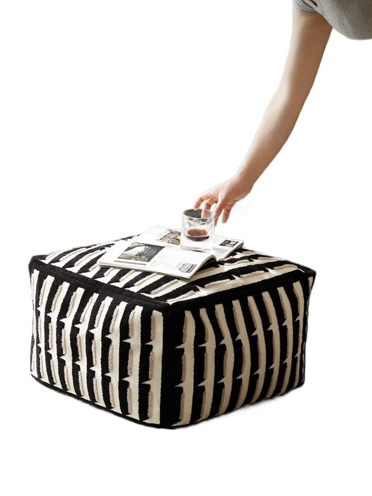 

medieval beige three-dimensional relief embroidered seat pier, car lazy living room lazy sofa, futon pedal stool