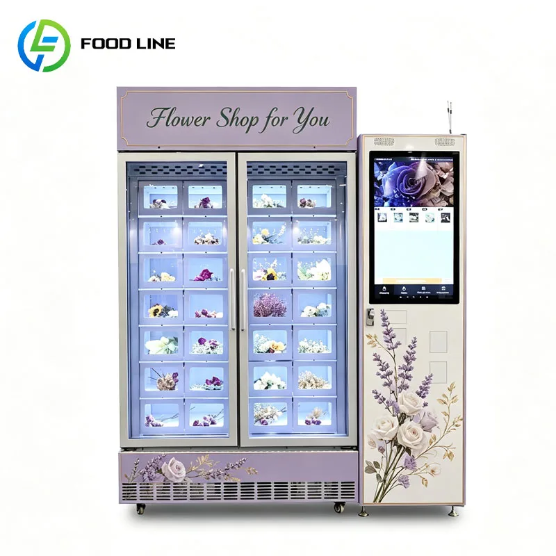 Flower Vending Machine Fresh Bouquet Cooler Floral Display Automatic Vending Locker Retail Cabinet Customized