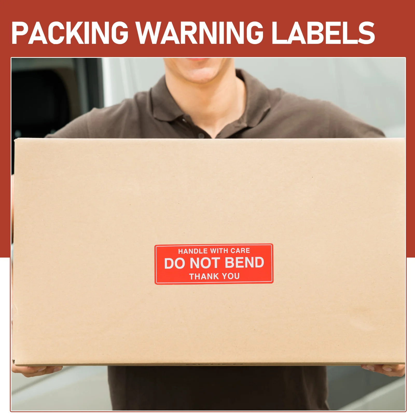 

1 Roll Self-Adhesive Warning Label Stickers Do Not Bend Packing Decal Shipping Sticker Durable Waterproof Handle With Care Label