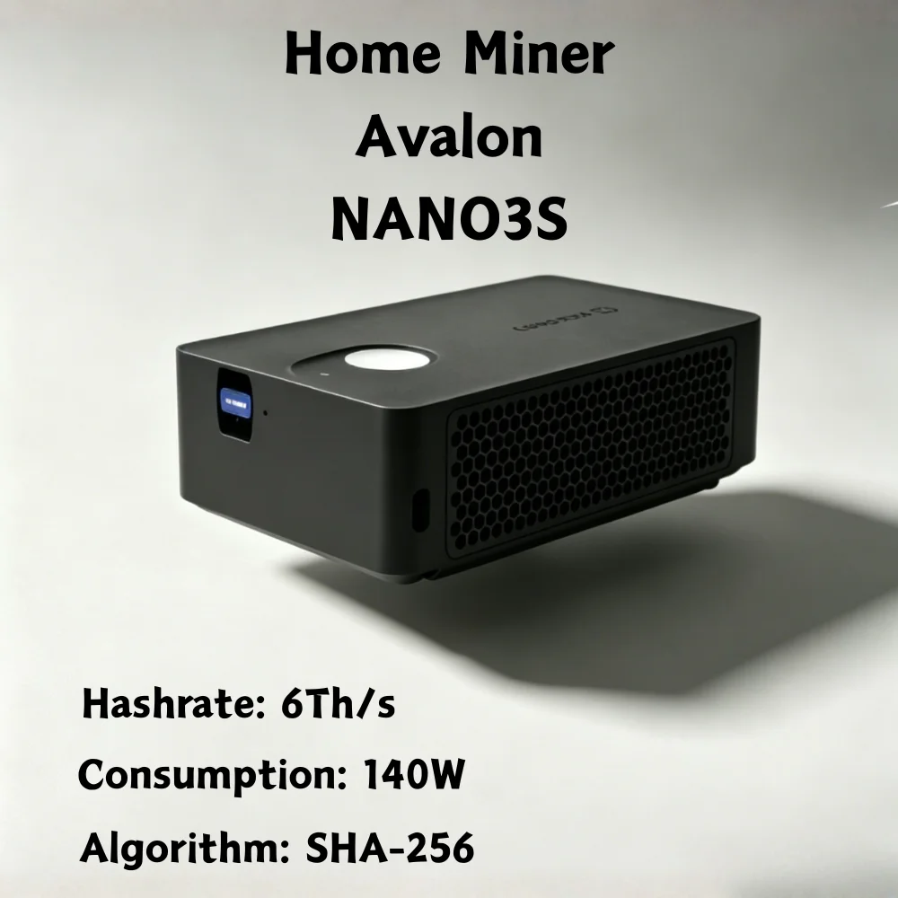 

Canaan Avalon Nano3S Home BTC Miner 6TH/s 140W SHA256 Quiet ASIC Miner Home Heater Solo Lottery Crypto Mining Machine