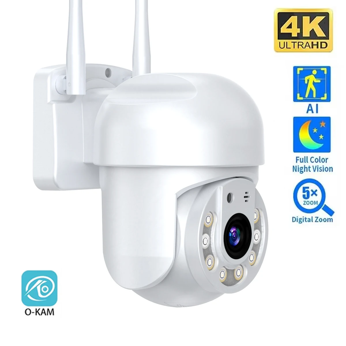 8MP 4K Speed Dome Auto Tracking PTZ Camera Wireless Outdoor Security IP Cam with 5MP Option Smart Home WiFi Surveillance Monitor