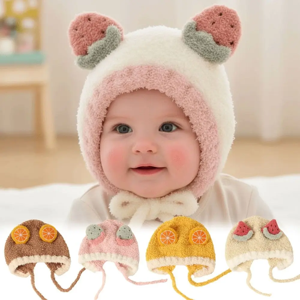 

Cartoon Cold-proof Autumn Winter Hats Thickened Cute Fruit Warmer Warm Bonnet Warm Toddler Pullover Cap Outdoor