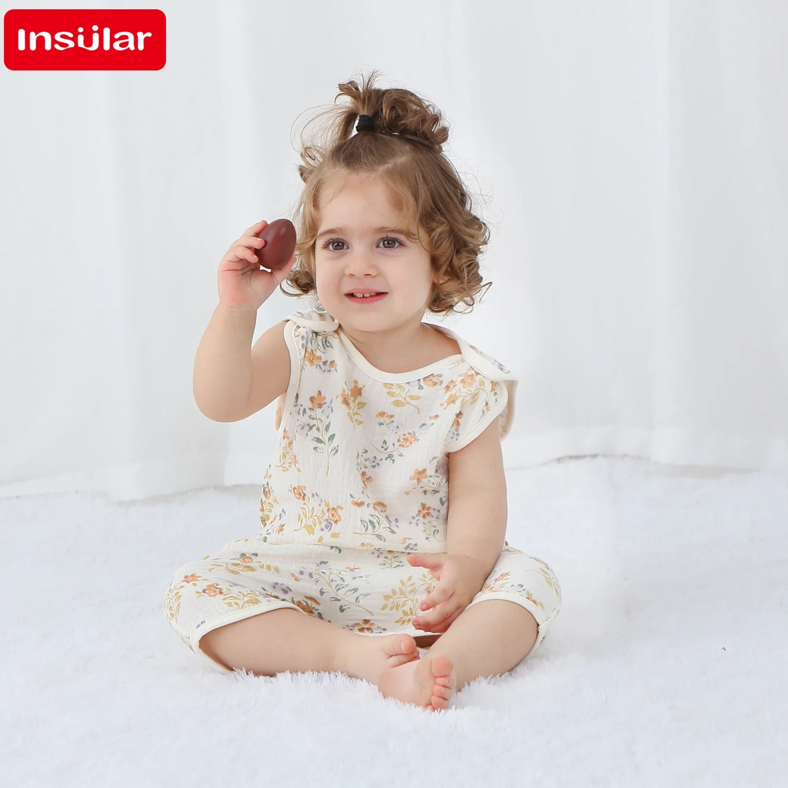INSULAR Newborn Baby Girl Bodysuit Soft Cartoon Romper Jumpsuit Spring Summer Pajama Sleeping Bag Clothes 0-9 Months
