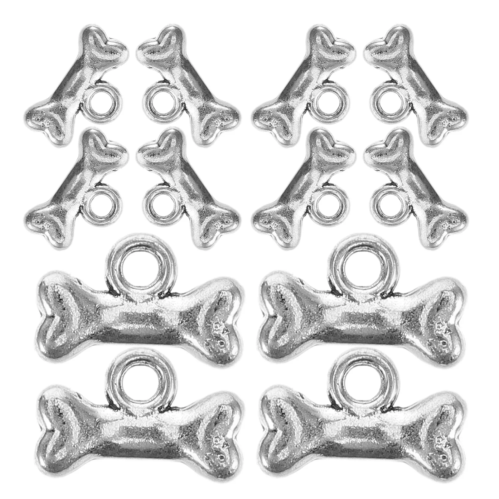 40 pièces argent chien os pendentif breloques collier à faire soi-même Bracelet fabrication de bijoux fournitures accessoires pour animaux de compagnie tourbillon breloques