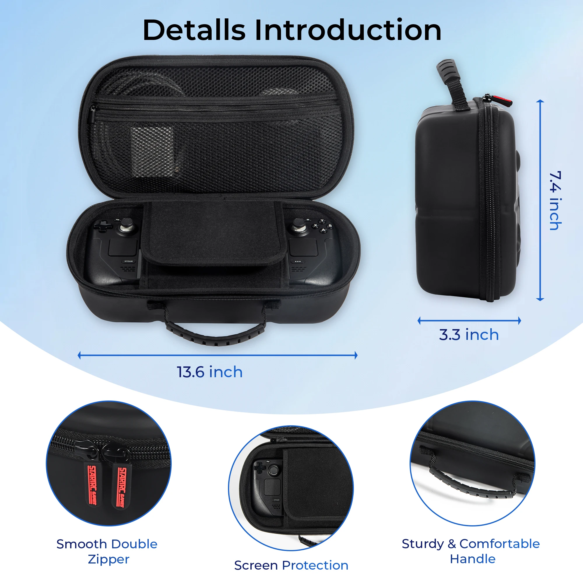 STARTRC GAMES Storage Bag per Switch/ROG AIIy/PlayStation Portal/Steam Deck/Steam Deck OLED/Logitech G Cloud/MSI Claw