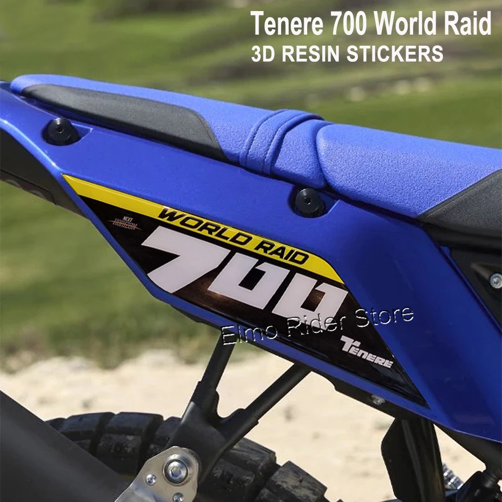 Tenere 700 202 akcesoria motocykl boczna tylna naklejka 3D naklejka z żywicy epoksydowej dla Yamaha Tenere 700 World Raid 2023