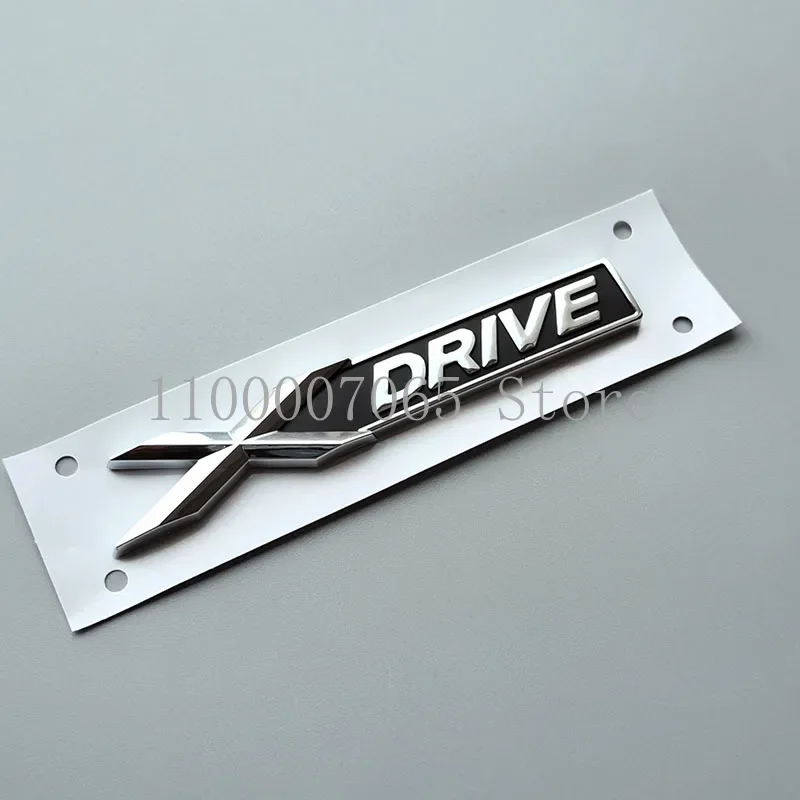 11.2cm Chrome Black Old XDRIVE Badge ABS Car Emblem Sticker for Fender Side Doors Trunk Logo Car Accessory Capital Words