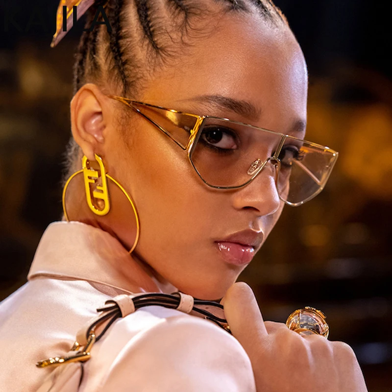 

Square Punk Shield Disco Geometric Sunglasses Women 2025 Luxury Brand Metal Windproof Sun Glasses For Ladies Pilot Eyewear