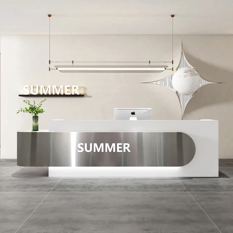 Boutique réception comptoir de réception luxe classique affaires bureaux de réception Salon de beauté Mostrador réception mobilier de bureau