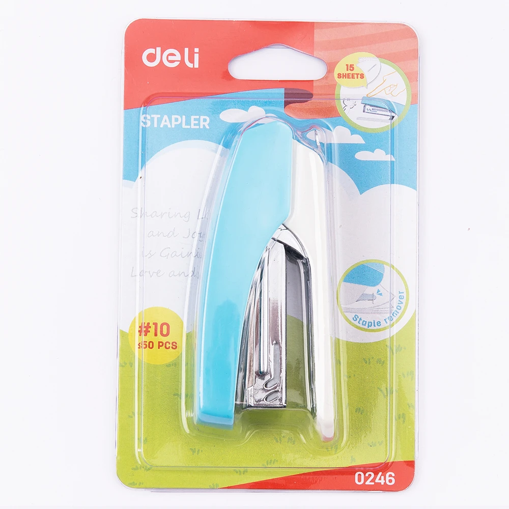 DELI Office Stapler 10 Paper Binding Tools Stapling Machine Mini Stapler Staples Paper Binder Stationery Office Binding Tools