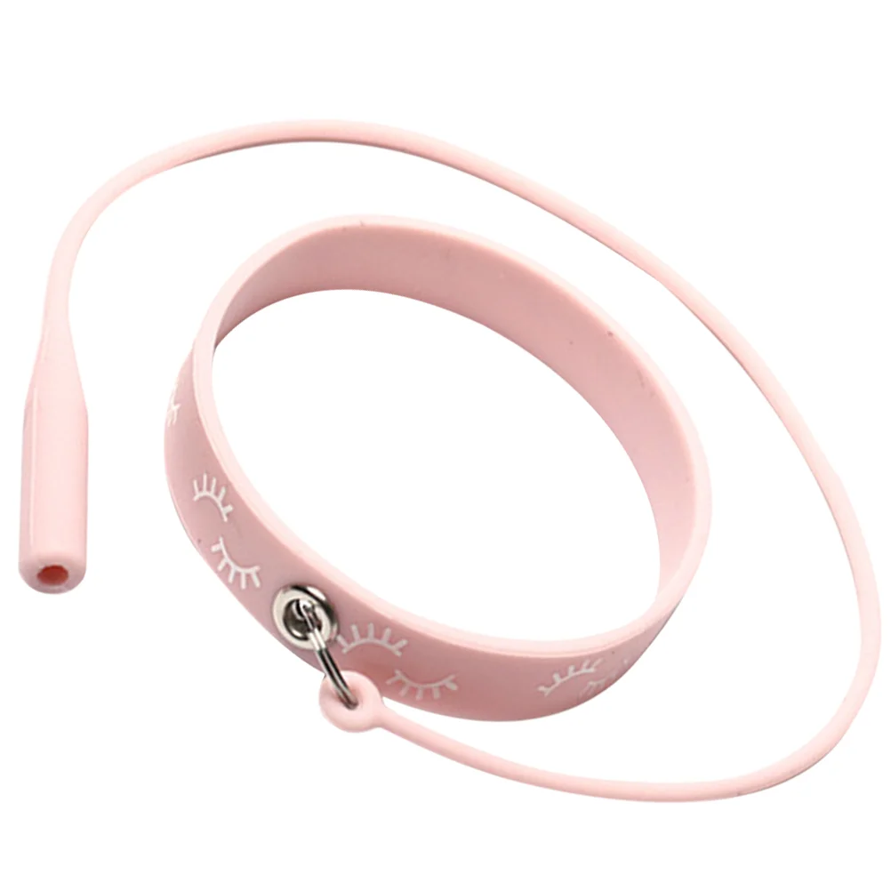 Wimperpincet Riem Wimperbeschermer Siliconen armband Verlenghouders Beschermhoes Roze