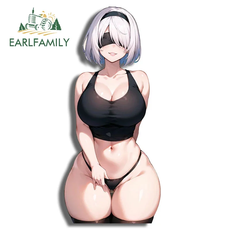 من EARLFAMILY-ملصقات سيارة فينيل لـ NSFW ، صدر كبير مثير ، AI ، ملصق شخصية إبداعي ، RV ، JDM ، مقاوم للماء ، دراجة نارية ، 13 * #2