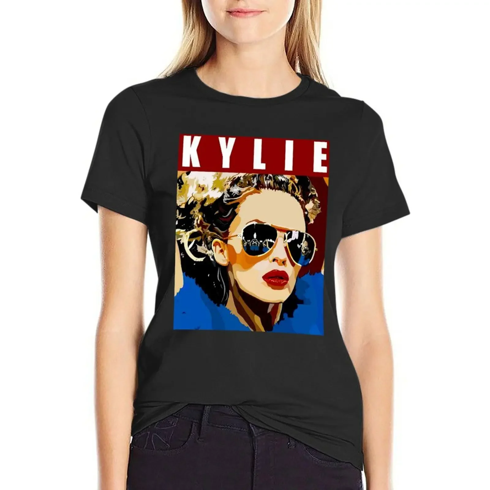 

Kylie Minogue - The Face Magazine Graphic T-shirt hippie clothes oversized cute tops tight shirts for Women