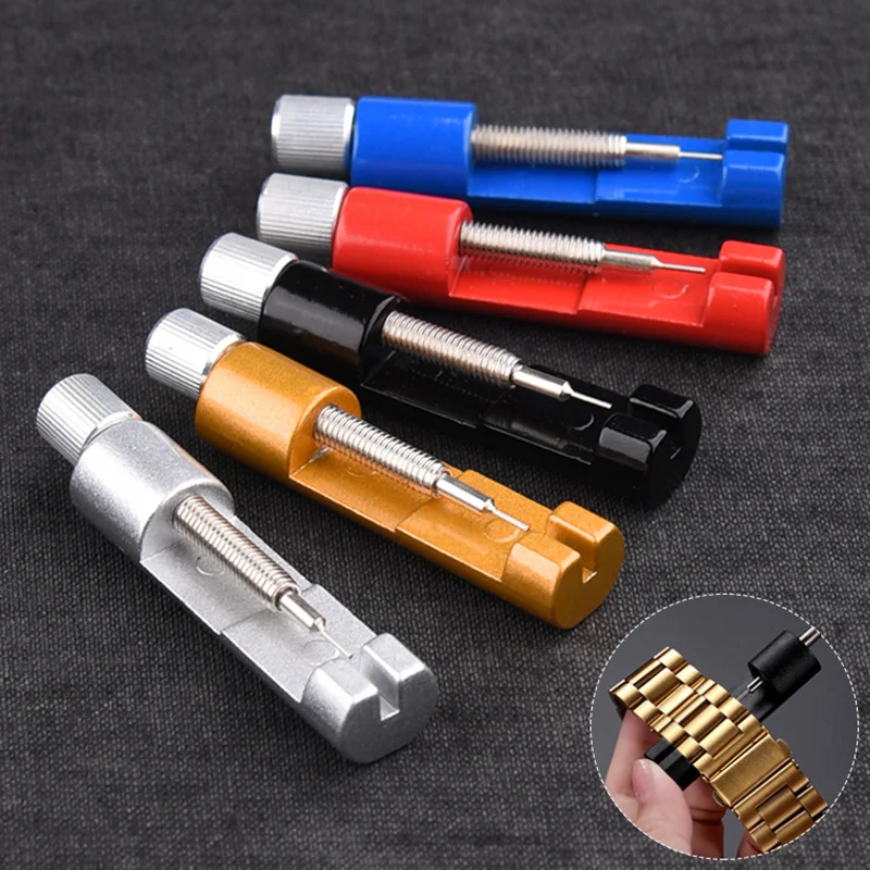Herramienta de reparación de relojes de Metal, herramienta de ajuste de correa de reloj con pasador de reloj, herramienta de pasador de enlace,