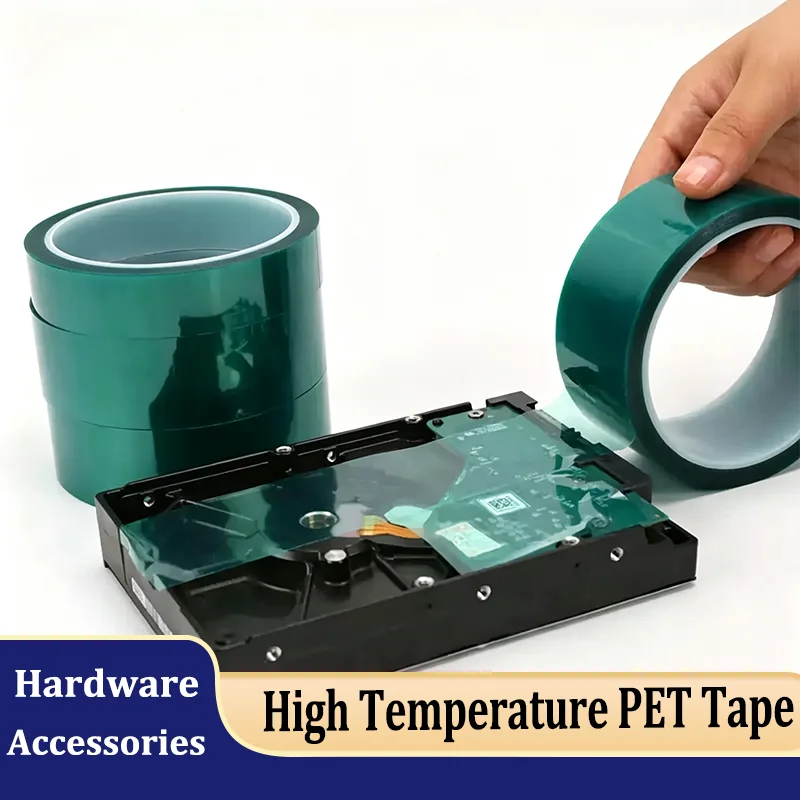 Green PET High Temperature Film Tape, 3~30mm Width 33m/Roll, PCB Solder SMT Plating Masking Tape, Insulation Protection