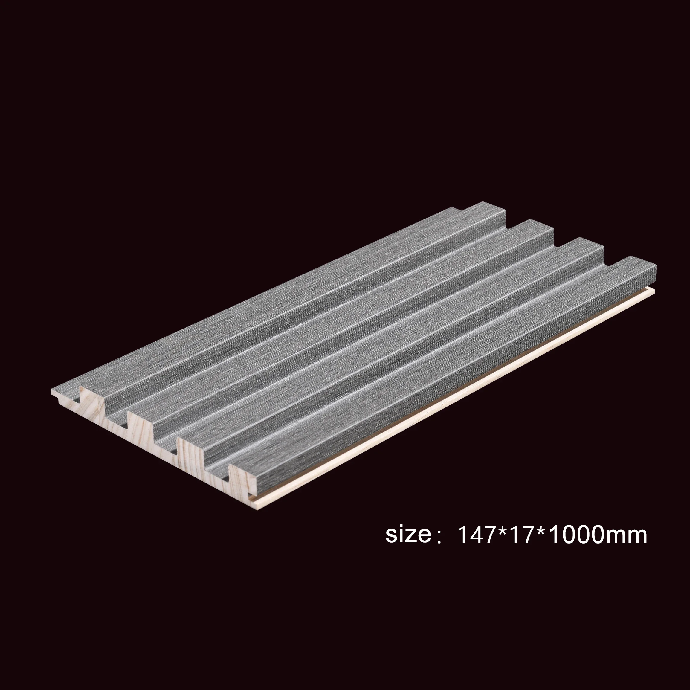 10 peças 2300mmx147mmx18mm painel de parede flut cor de madeira decoração interior internacional personalizar material de construção