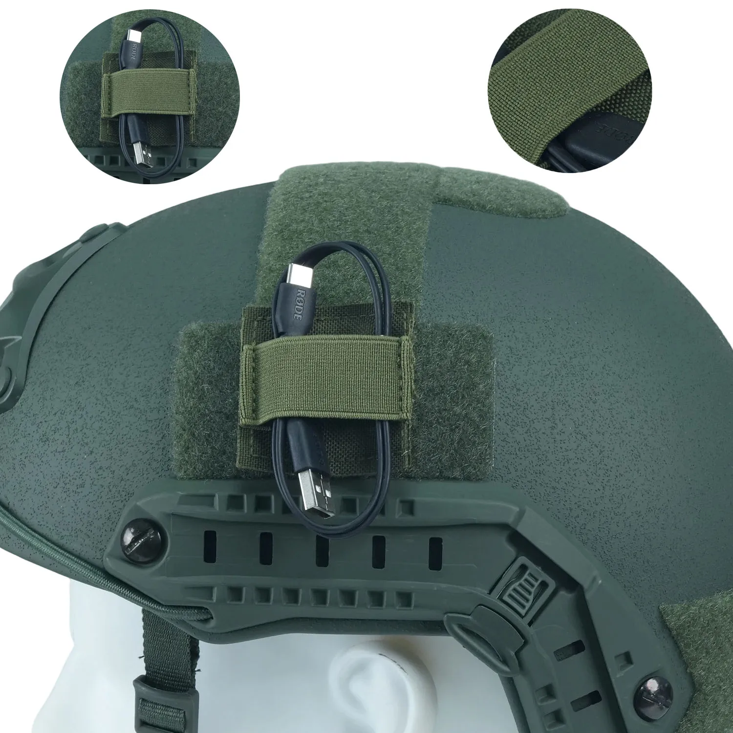 BOOIU التكتيكية سماعة مول سلك تسخير حزام مطاطا عالية الجودة النايلون سماعة سلك تسخير ملصق سترة صيد الملحقات