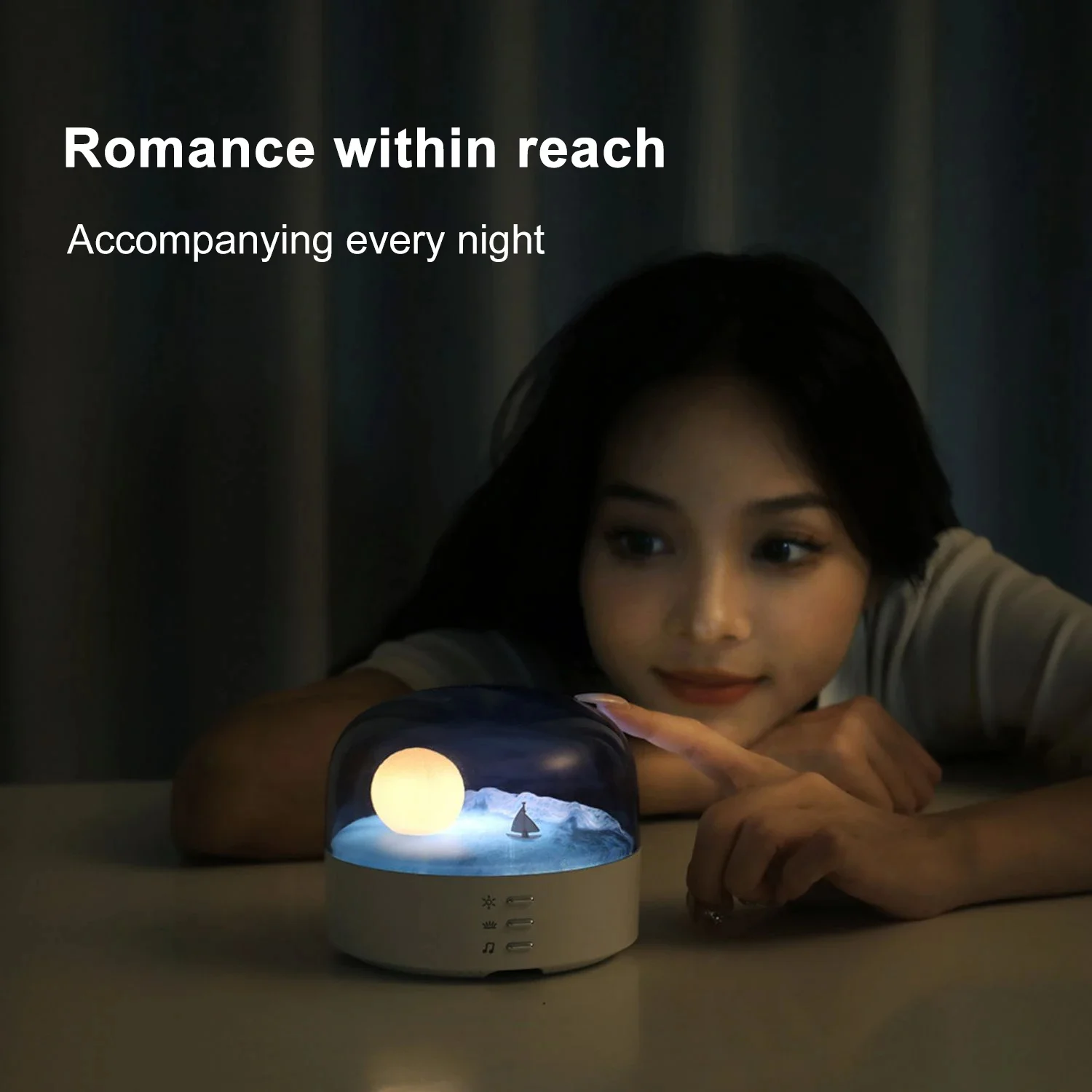 LED Atmosphere Night Light Speaker Bluetooth Rechargeable Dimming Wave Table Lamp Kid Christmas Birthday Gift Bedroom Decor
