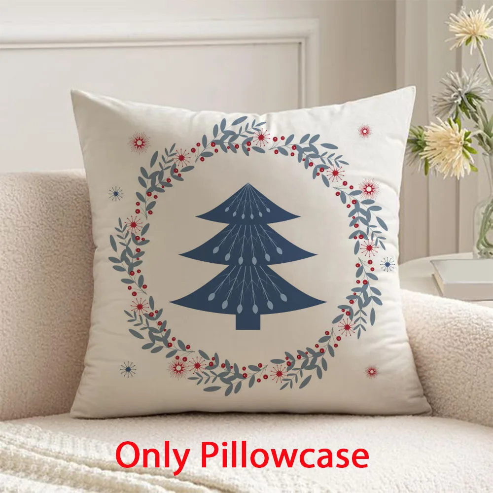 

Christmas Pillow cover winter Merry Christmas decorative 45x45 cushions cover for New Year home decor tree pattern pillow case