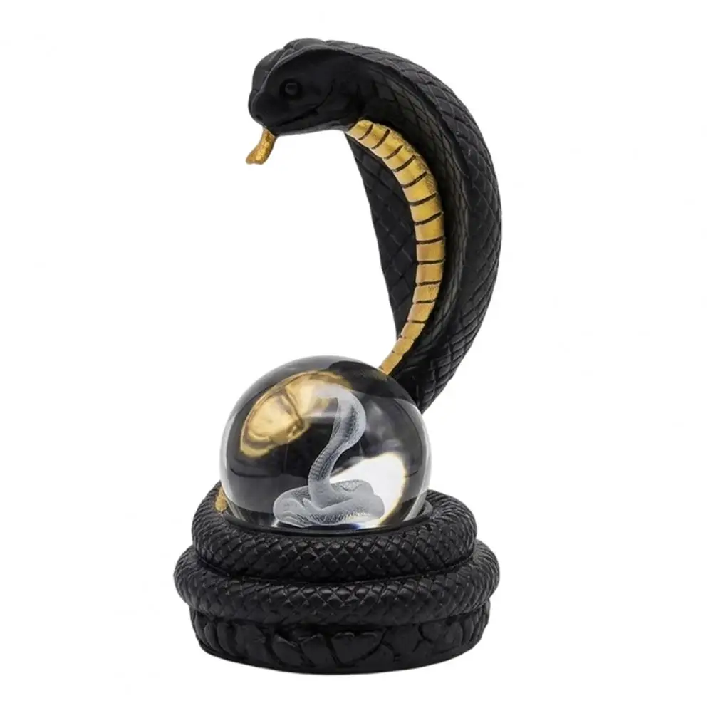 Snake Decor Snake Shaped Resin Desk Lamp with Rgb Led Light Faux Ball Table Lamp for Bedroom Office Gaming Room Decor Desktop